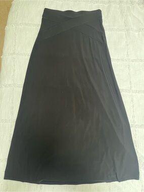 Vintage Eci Black Crossover Waist Maxi Skirt